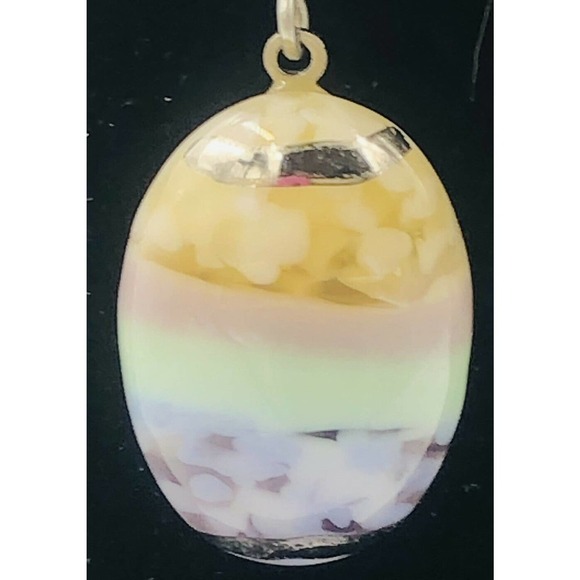 LAMPWORK GLASS EARRINGS Multicolor Dangle Drop - Picture 6 of 8